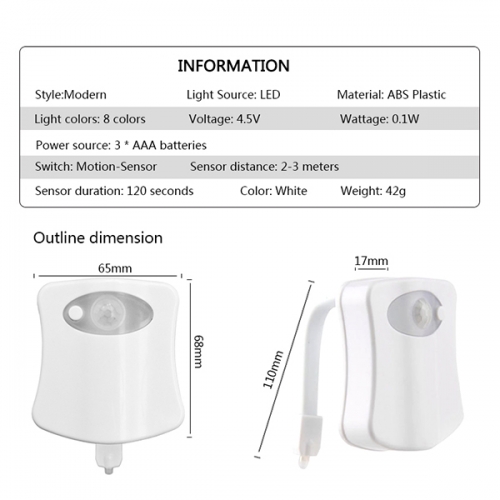 LAMPADINA NOTTURNA PER BAGNO LED LIGHT