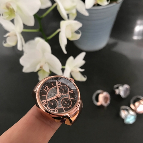 LUSSOSO OROLOGIO-ANELLO BLACK