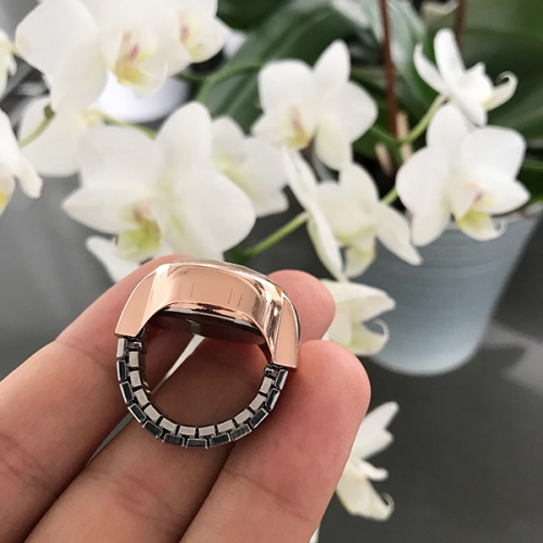 OROLOGIO-ANELLO CON CRISTALLI BROWN