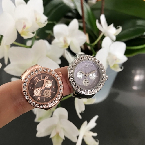 OROLOGIO-ANELLO CON CRISTALLI SILVER