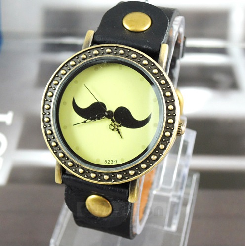 OROLOGIO IN PELLE MOUSTACHE