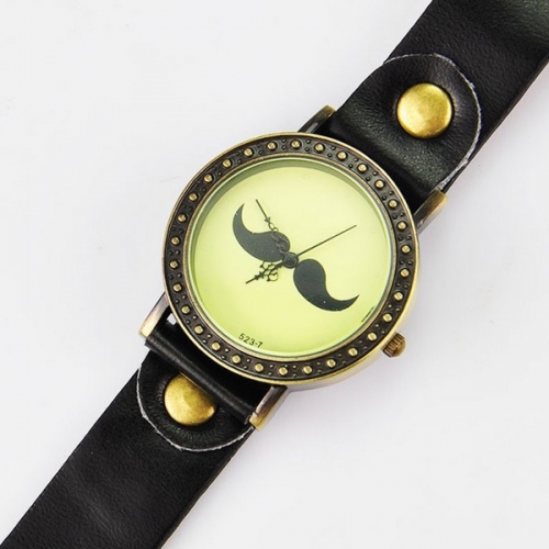 OROLOGIO IN PELLE MOUSTACHE
