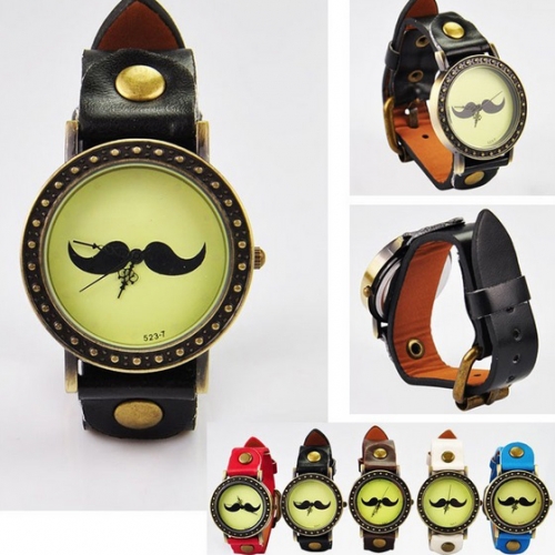OROLOGIO IN PELLE MOUSTACHE