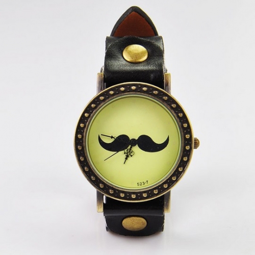 OROLOGIO IN PELLE MOUSTACHE
