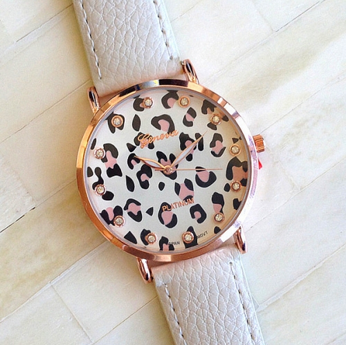 OROLOGIO DA DONNA IN PELLE LEOPARDO
