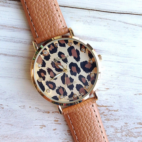 OROLOGIO DA DONNA IN PELLE LEOPARDO